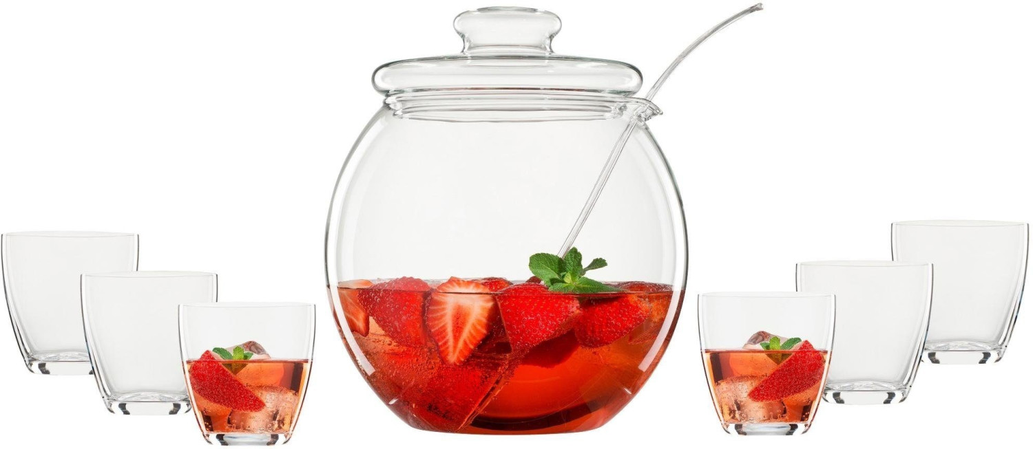 vanWell Bowle-Set für 25€ - 6 Gläser, 4,5 Liter Fassungsvermögen, 9-teilig
