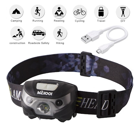 LED Stirnlampe USB Wiederaufladbare Kopflampe handfreie Stirnlampen inklusive USB Kabel Milool nur für 8,99€