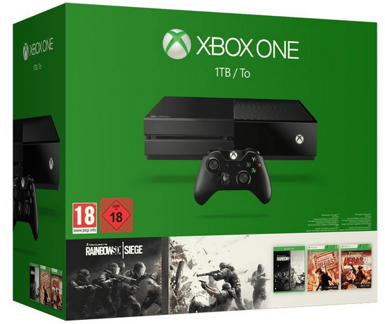 Microsoft Xbox One 1TB + Tom Clancy's Rainbow Six: Siege + Vegas + Vegas 2 für 299€