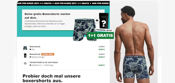 Jetzt zurück 🩲 2x gratis Boxershorts bei ON THAT ASS & kostenloser Versand