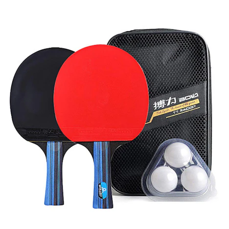Tischtennis-Set 2 Tischtennisschläger+3 Ping Pong Balls+Tasche