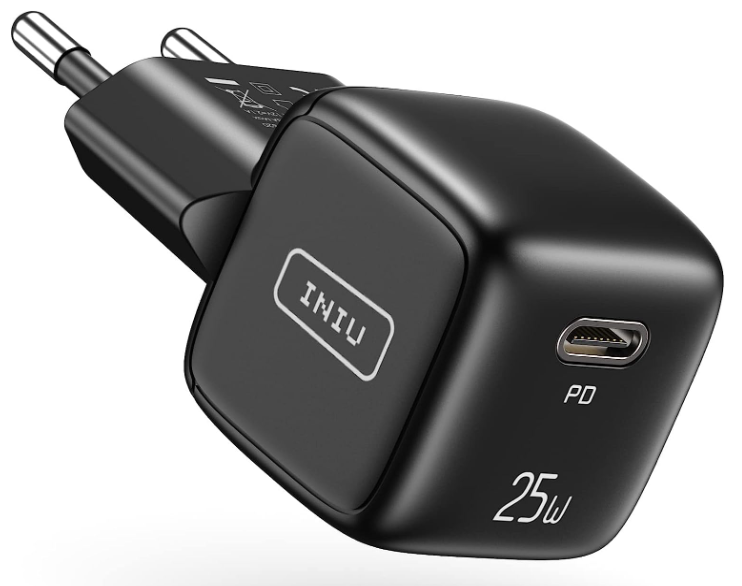 INIU Mini Ladegerät für 6€ - Schnellladen mit USB-C, 25W, rund 3x3,5cm klein