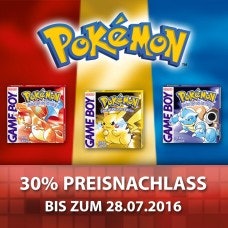 Pokemon Blau, Rot und Gelb(3DS Virtual Console) für je 6,99€