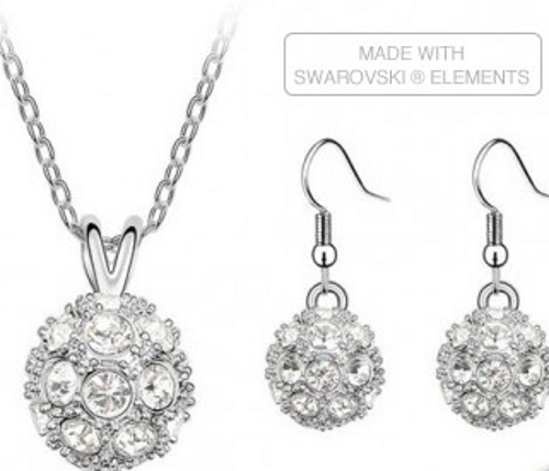 Ostergeschenk: SWAROVSKI® ELEMENTS Halskette mit einem Anhänger und einem Paar Ohrsteckern 24,95€