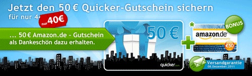 50€ Amazon Gutschein für 40€ - bis zu 5x kaufbar