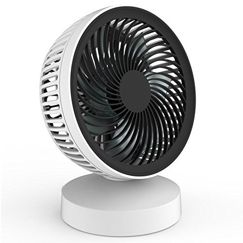 USB Mini Fan Tischventilator Klein Ventilator Tragbar Schreibtischventilator 7 Turboblätter 22° neigbar mit Griff 