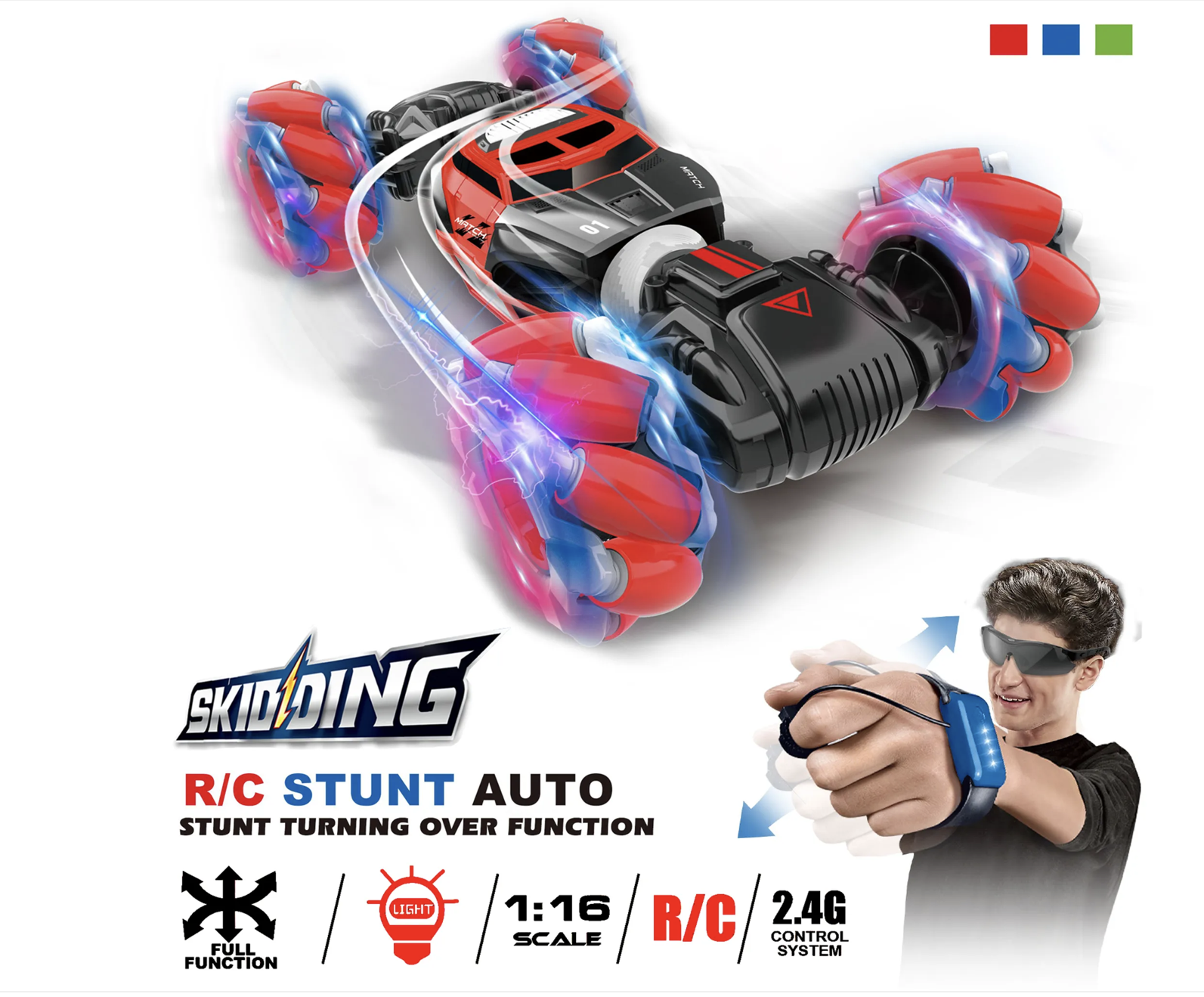 Ferngesteuerte Autos RC Stunt Car 4WD Uhr Geste Sensor Control 