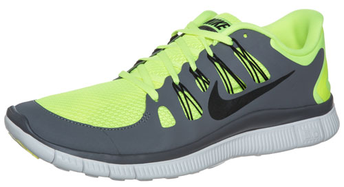 Nike Free Run 5.0+ Laufschuh in grau/gelb in den Größen 39 – 46 für 56€