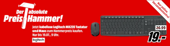 Logitech MK235 für 19€ – Tastatur und Maus-Bundle