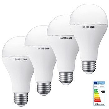 4x SAMSUNG LED Leuchtmittel für 14€ - E27, 12,2W, 2700K, 1100lm, A+