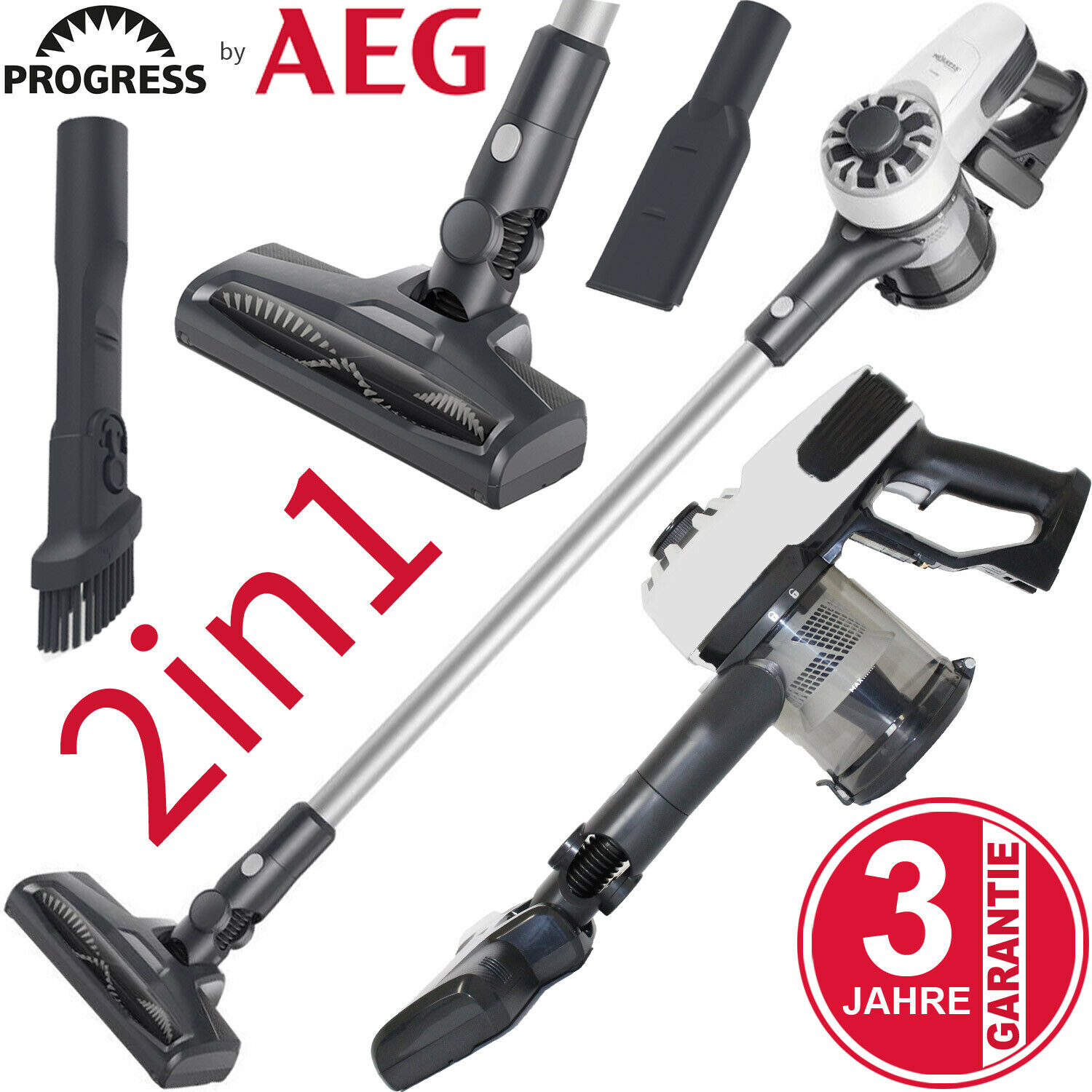 Progress by AEG 18 V 2in1 Akku Boden Staubsauger Akkusauger