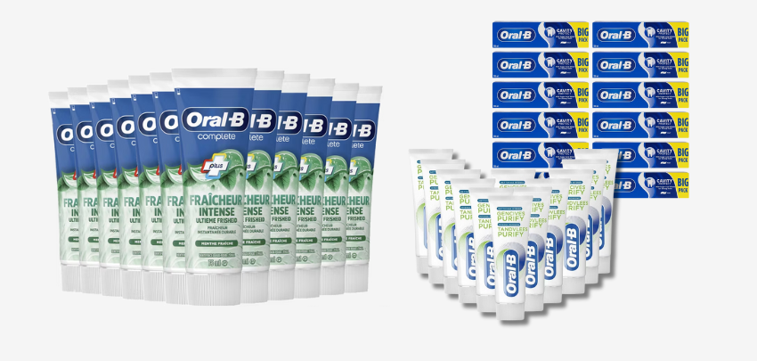 Oral-B Zahnpasta für 26€ - 12er-Pack, verschiedene Sorten &amp; Größen
