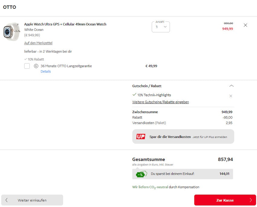 otto-apple-watch-ultra-rabatt-02-2023-warenkorb otto-apple-watch-ultra-rabatt-02-2023-warenkorb