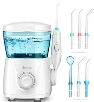 Hydropulseur Jet Dentaire Électrique iTeknic Irrigateur Dentaire Oral avec 7 Buses de