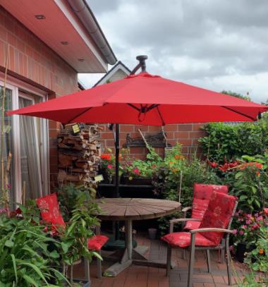 Sonnewelt Ampelschirm Sonnenschirm Ø300cm ohne LED Solar