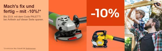 Letzter Tag! 10% Rabatt auf Garten- und Heimwerkerartikel bei eBay – z.B.: Metabo PowerMaxx SB Basic 10,8V Schlagbohrschrauber, 2x 2,0Ah Li-Ion Akkus & Koffer für 80€