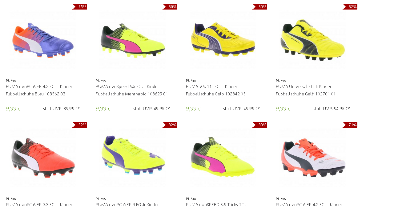 Verschiedene Puma Kinderschuhe für nur 9,99 EUR inkl. Versand