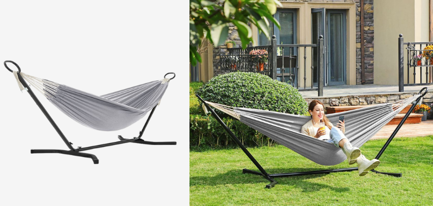 Songmics Hängematte für 59€ - inkl. Gestell, bis 240kg, höhenverstellbar