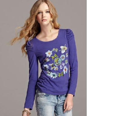 2013 Trend Puff T-Shirt Schmetterling Blumen für Frauen für 22,90€ inkl. VSK