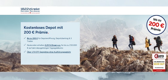 200€ Prämie 💵 1822direkt Depot | + 2,25% Zinsen p.a. auf Tagesgeld