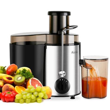 Aicok Entsafter Edelstahl Trennscheiben 2 Geschwindigkeiten Für Obst und Gemüse für 29,99€