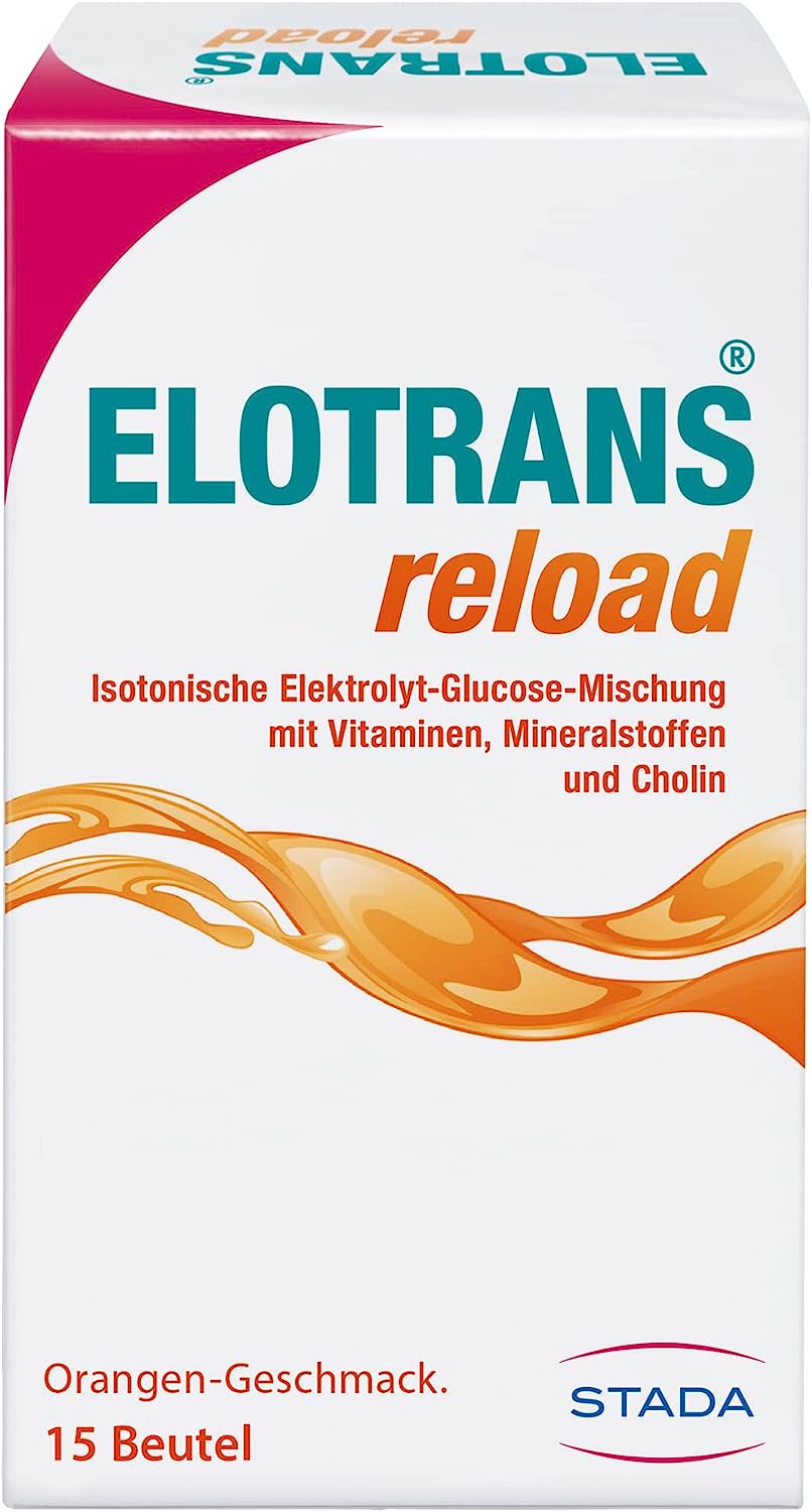Elotrans reload für 9€ -  15 Beutel isotonische Elektrolyt-Glucose-Mischung, Orangen-Geschmack (Prime)