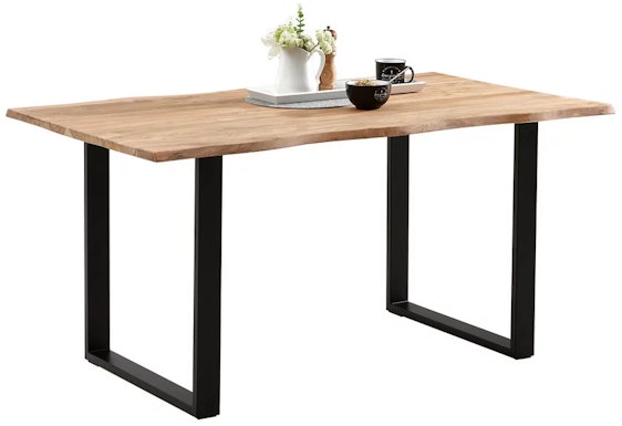 Mid.You Esstisch Akazie für 249€ – lackierte Akazien-Tischplatte, Beine in U-Form, 160/90/76 cm