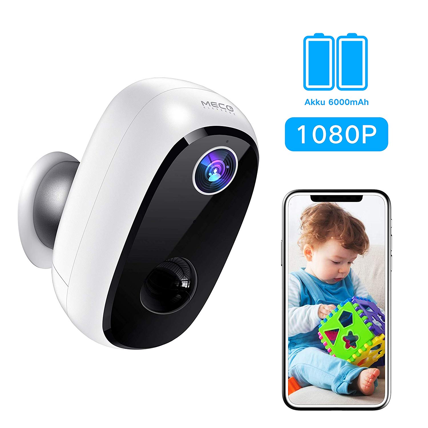 MECO ELEVERDE Outdoor WLAN Kamera mit Akku - 55,99 €