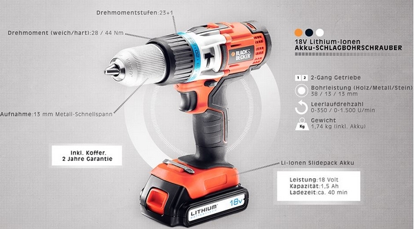 Black &amp; Decker Verkauf bei vente-privee - z.B. gute Preise für Akku-Schlagbohrschrauber