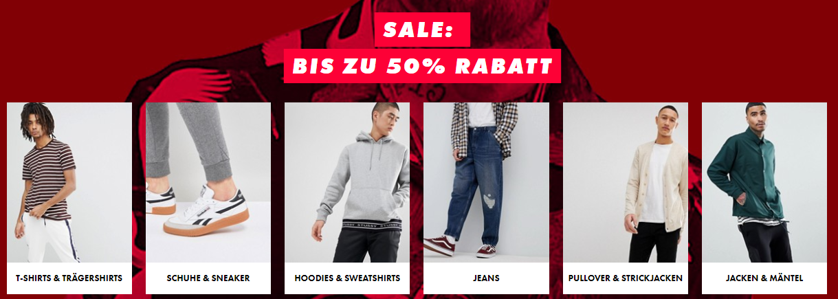 Bis zu 50% Rabatt im Sale bei Asos - z.B. günstige Sneaker