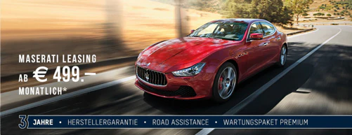 Gratis Maserati Probefahrt, Leasing ab 499/Monat