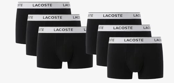 ⏰ 6er-Pack Lacoste Boxershorts für 56€ - bequem & atmungsaktiv