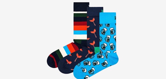 Happy Socks 3er-Pack für 11€ - Baumwoll-Mix, maschinenwaschbar, Geschenkbox