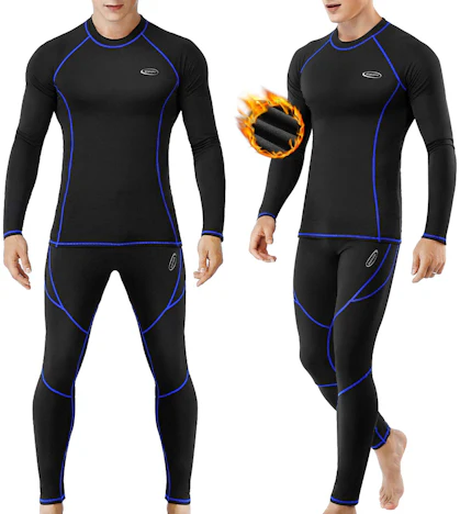 Thermounterwäsche Herren, Funktionsunterwäsche Skiunterwäsche Winter Thermowäsche Set Warm Weich Funktionswäsche atmungsaktiv