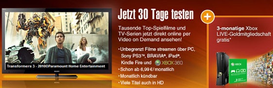 30 Tage Lovefilm mit 3-monatiger Xbox Live Gold Mitgliedschaft gratis