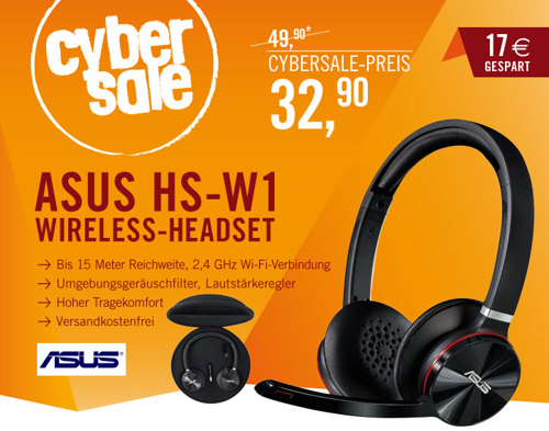 ASUS HS-W1 Wireless Headset für 33€ bei Cyberport