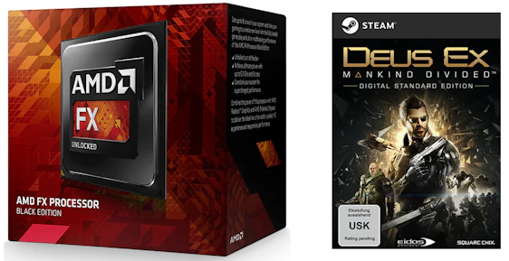 AMD FX-8370E + Deus Ex: Mankind Divided für 122€ - CPU mit 8 x 3,3GHz
