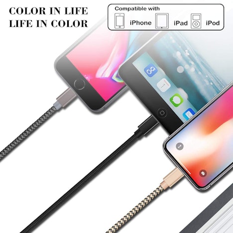 50% OFF NUR 5 Euro 3er Pack(2*2M+1.5M)Nylon iPhone Datenkabel