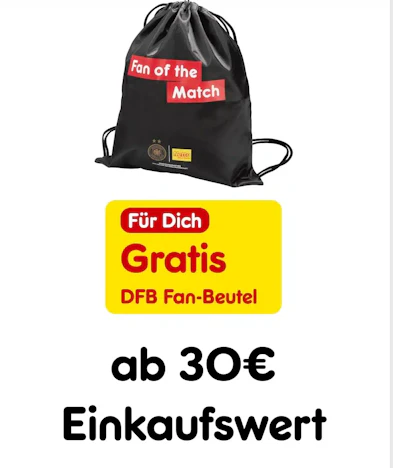 Gratis DFB Fan-Beutel ab 30 Euro Einkaufswert in der Netto App