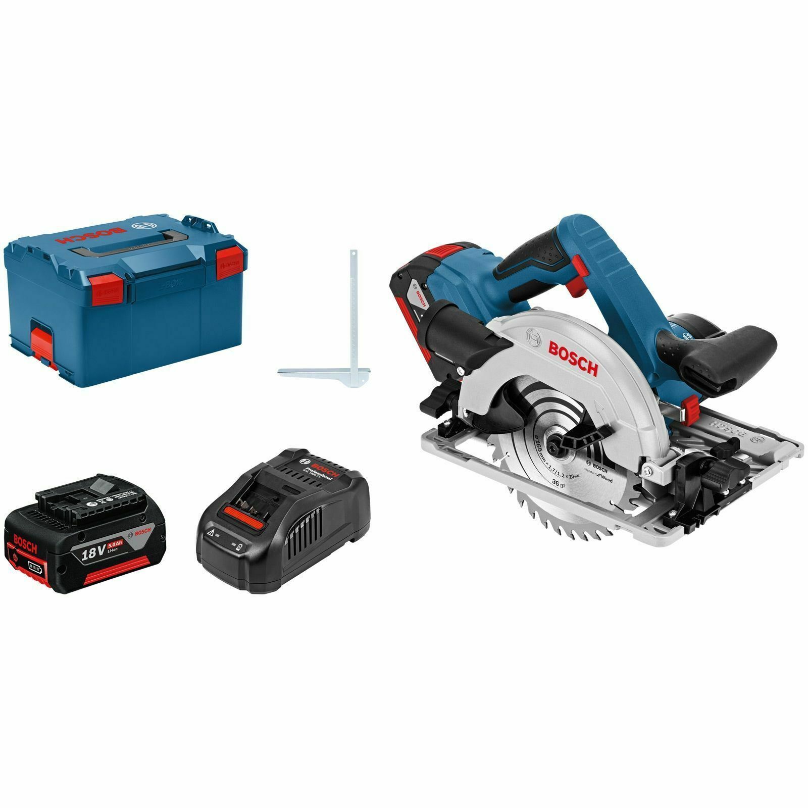 Bosch Akku-Handkreissäge GKS 18V-57 G 18V / 2 x 5,0 Ah Akku &amp; Ladegrät in