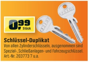 schluessel duplikat obi schnaeppchenfuchs