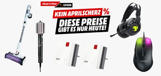 Kein Aprilscherz 🔥 Media Markt Saturn: Nur heute Technik zu Bestpreisen - z.B. Shark Akku-Stielsauger für 111€ (statt: 148€)