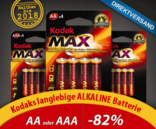 Wahnsinn: 100 Batterien von Kodak nur 26,95€
