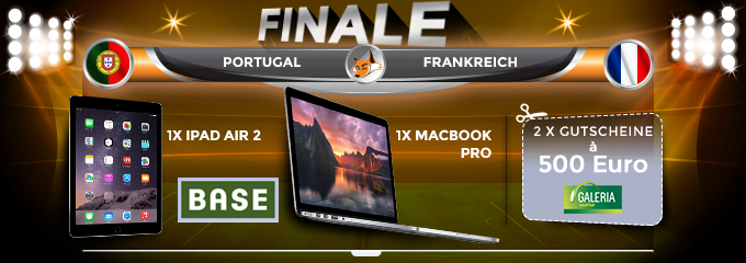 Das große Schnäppchenfuchs Fußball-EM Tippspiel 2016 - Finale: Portugal - Frankreich