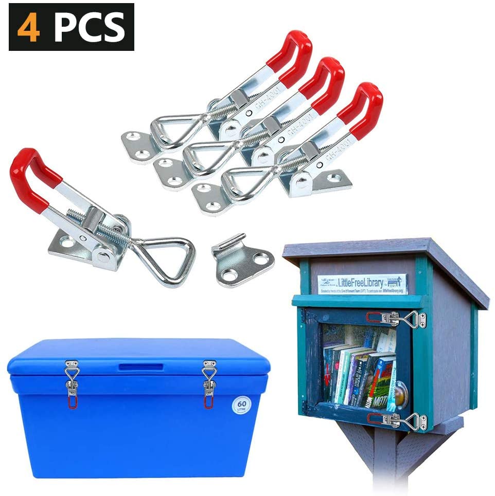 GH-4001 Spannverschluss Kistenverschluss Edelstahl -Kniehebelspanner Hebelverschluss - Verstellbar Schnapp Knebel Verschluss - 100kg 