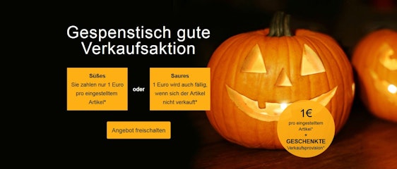 Halloween Gebührenaktion bei eBay - keine Verkaufsprovision für die ersten 3 Angebote - nur auf Einladung