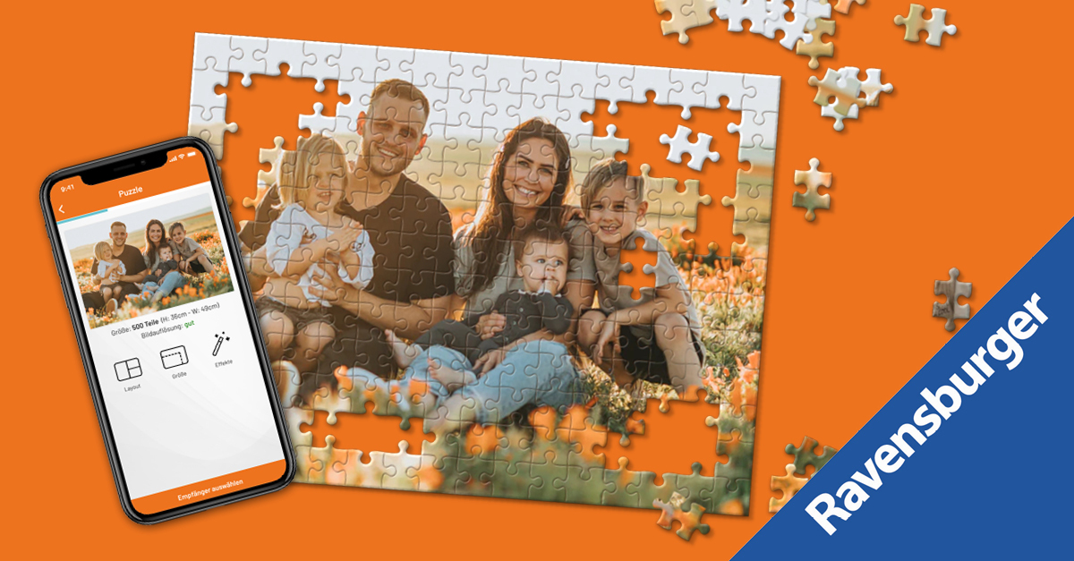 Fotos als Puzzle von Ravensburger &amp; Postando - bis zu 50% Rabatt