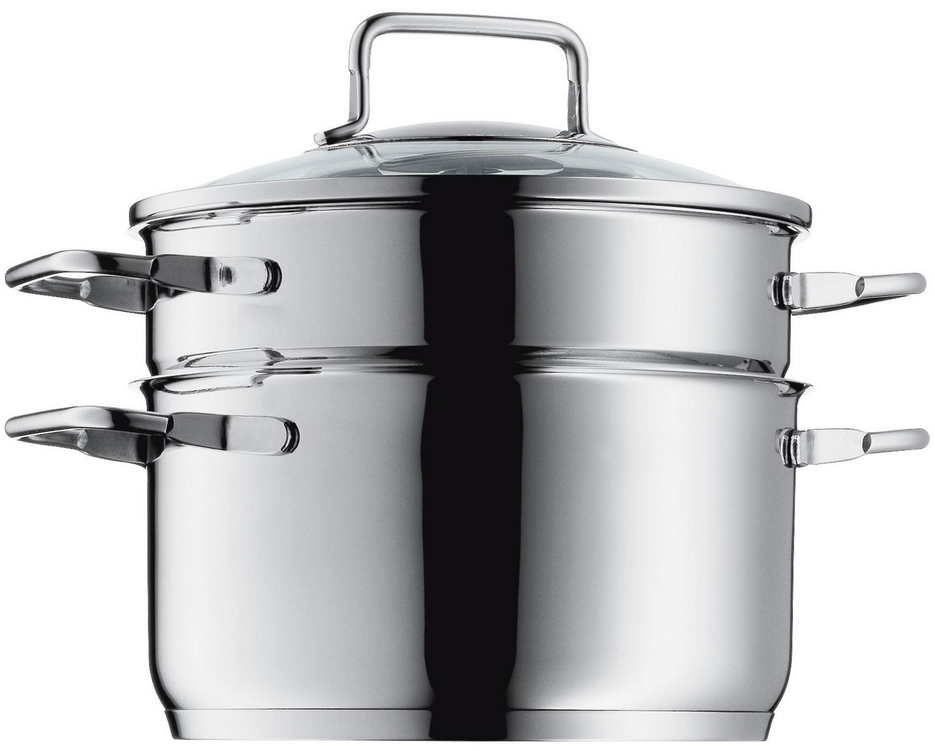 WMF Gemüsedämpfer für 35€ - Ø 20cm Glasdeckel, Cromargan Edelstahl, induktionsgeeignet