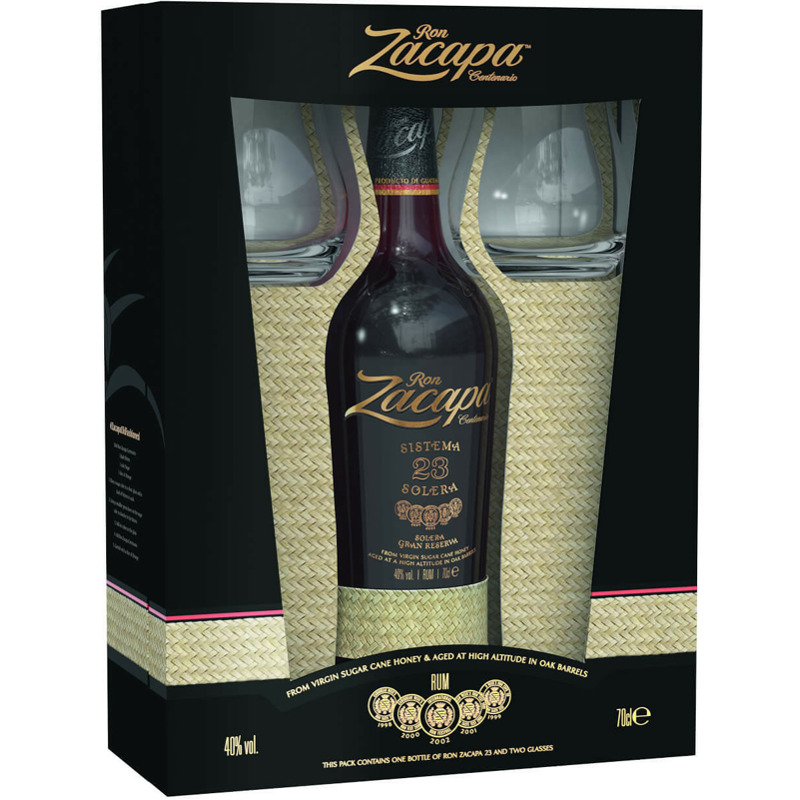 Ron Zacapa 23 Solera Gran Reserva mit 2 Gläsern Edition 2015 0,7l 40% 34% günstiger