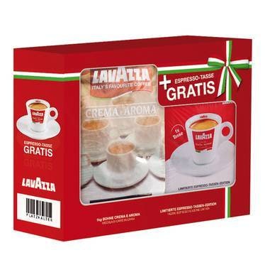5 x Lavazza Espresso Crema e Aroma ganze Bohnen + GRATIS Espresso Tasse